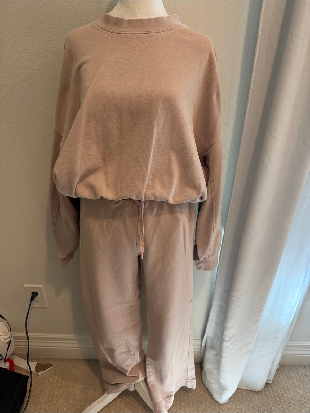 Women's Relaxed Drawstring lounge set - Blush